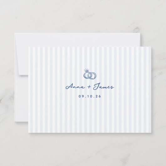 Whimsical Blauwe Hand Getrokken Maaltijd Keuze Bru RSVP Kaartje (Achterkant)