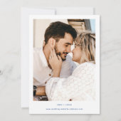 Whimsical Blauwe Huwelijksfoto Sla de datum op Kaart (Achterkant)