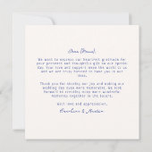 Whimsical, blauwe illustratieve bruiloft bedankt (Achterkant)