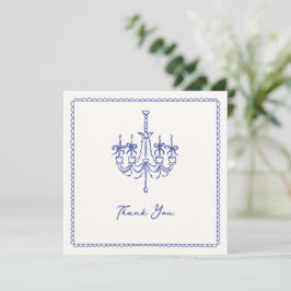 Whimsical, blauwe illustratieve bruiloft bedankt