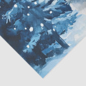 Whimsical Blauwe Kerst Gnoom & Sneeuwvlokken Tissuepapier (Detail)