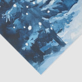 Whimsical Blauwe Kerst Gnoom & Sneeuwvlokken Tissuepapier (Detail)