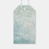 Whimsical blauwe kerst Robin  Cadeaulabel (Achterkant)