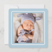 Whimsical Blauwe Olifant Liefde Baby Jongen Foto G Aankondiging (Achterkant)