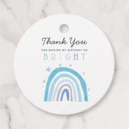 Whimsical Blauwe Regenboog Zo Heldere Verjaardag Bedankjes Labels