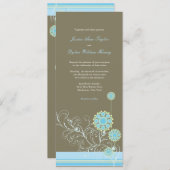 Whimsical Blauwe Sneeuwbloem wervelt Winter Bruilo Kaart (Voorkant / Achterkant)