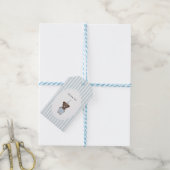 Whimsical blauwe teddybeer bedankt cadeaulabel (Met Touw)