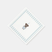 Whimsical blauwe teddybeer servet (Hoek)