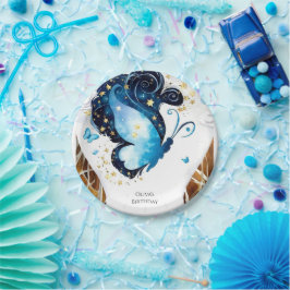 Whimsical Blauwe Vlinder Verjaardag Papieren Bordje