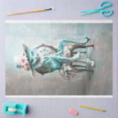 Whimsical Blauwgroen Blue Eyed Cat Decoupage Tissuepapier (Craft)