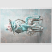 Whimsical Blauwgroen Blue Eyed Cat Decoupage Tissuepapier (Voorkant)