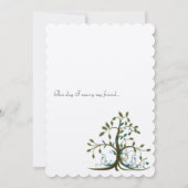 Whimsical Blauwgroen Bruin Green Tree Weddenschap Kaart (Achterkant)