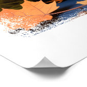 Whimsical Blauwgroen pompoen met Golden Bow Poster (Hoek)