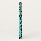 Whimsical Blauwgroen Rabbit Bunny Drawing Monogram Case-Mate iPhone Case (Achterkant/links)