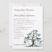 Whimsical Blauwgroen Yellow & Brown Tree Wedding Kaart (Voorkant)