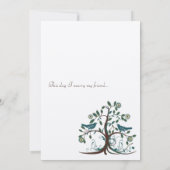 Whimsical Blauwgroen Yellow & Brown Tree Wedding Kaart (Achterkant)