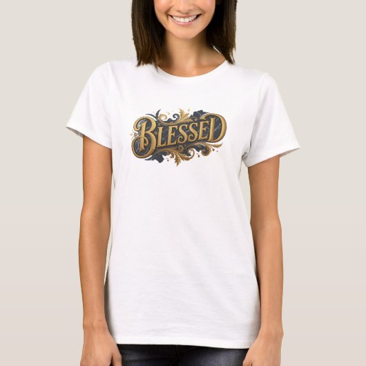 Whimsical BLESSED 2D Kunstwerk Creatie T-shirt (Voorkant)