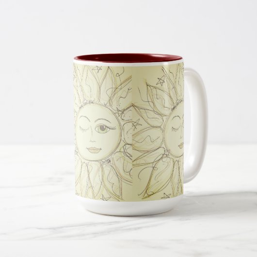 Whimsical blinking sun - mok koffie (Voorkant rechts)