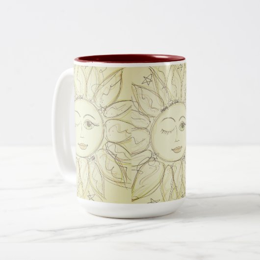Whimsical blinking sun - mok koffie (Voorkant links)