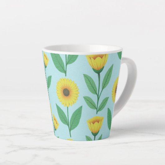 Whimsical Bloei Van Vreugde Latte Mok (Rechterhoek)