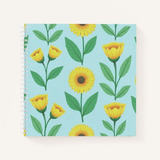 Whimsical Bloeiende Vreugde Notitieboek (Voorkant)