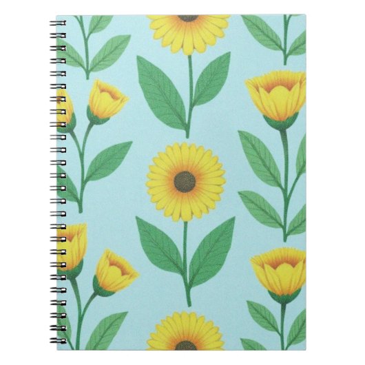 Whimsical Bloeiende Vreugde Notitieboek (Voorkant)