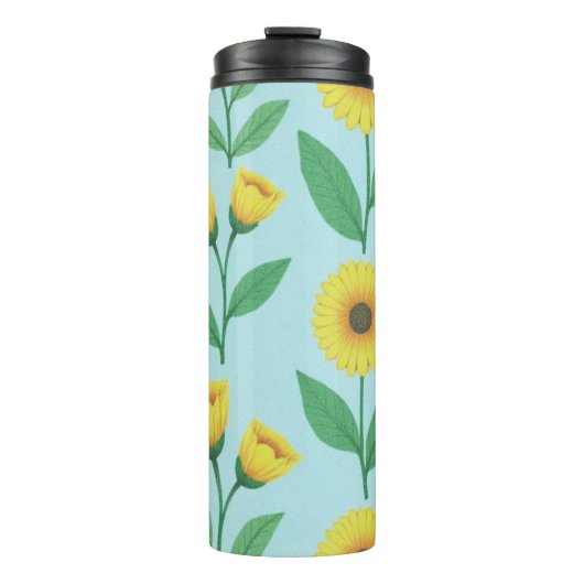 Whimsical Bloeiende Vreugde Thermosbeker (Voorkant)