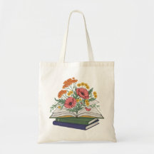 Whimsical bloem boeken stapel Schattig lezer grafi