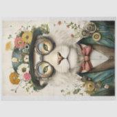 Whimsical Bloem Boho Steampunk Leeuw M1 Decoupage Tissuepapier (Voorkant)