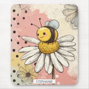 Whimsical Bloem en Bij – Knus Bloemstuk (1) Muismat