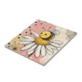 Whimsical Bloem en Bij – Knus Bloemstuk (1) Tegeltje (Zijkant)