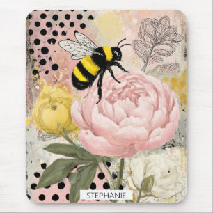 Whimsical Bloem en Bij – Knus Bloemstuk (2) Muismat