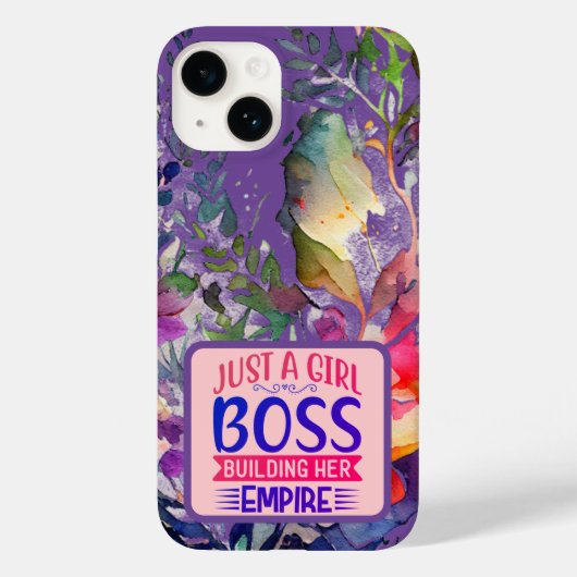 Whimsical Bloem Patroon Meisje Boss Case-Mate iPhone Case (Achterkant)