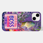 Whimsical Bloem Patroon Meisje Boss Case-Mate iPhone Case (Achterkant (horizontaal))