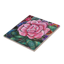 Whimsical Bloem Roze Art Nouveau Botanisch