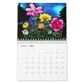 Whimsical Bloemen Abstracte Kunst 12-maanden Kalen Kalender (Jan 2026)