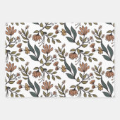 Whimsical Bloemen & Bladeren Boeket Inpakpapier Vel (Voorkant)