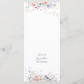 Whimsical Bloemen & Blauwe Vogels Waterverf Bruilo Menu (Achterkant)