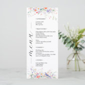 Whimsical Bloemen & Blauwe Vogels Waterverf Bruilo Menu (Staand voorkant)