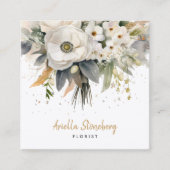Whimsical Bloemen Bloemist Vierkante Visitekaartje (Voorkant)