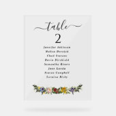 Whimsical  Bloemen bruiloft zitkaart Acryl Bord (Voorkant)