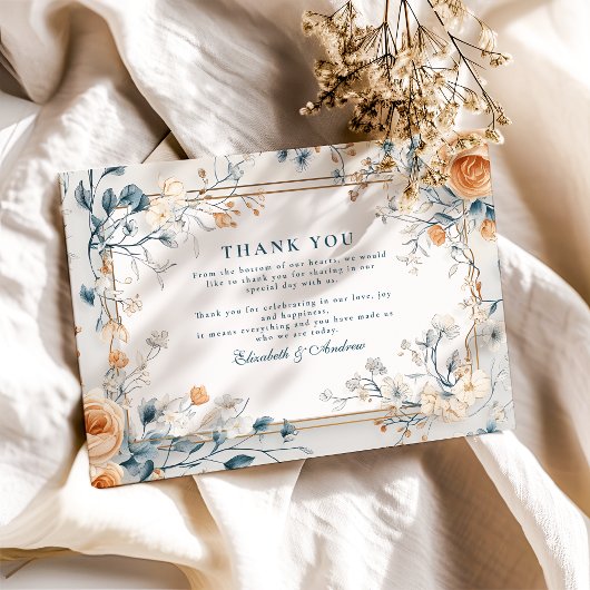 Whimsical  Bloemen Fern Wedding Bedankkaart