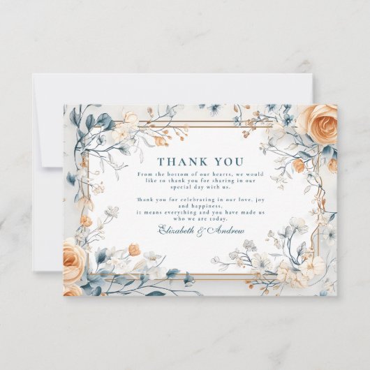 Whimsical  Bloemen Fern Wedding Bedankkaart (Voorkant)