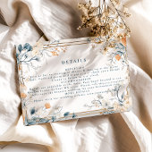 Whimsical  Bloemen Fern Wedding Informatiekaartje