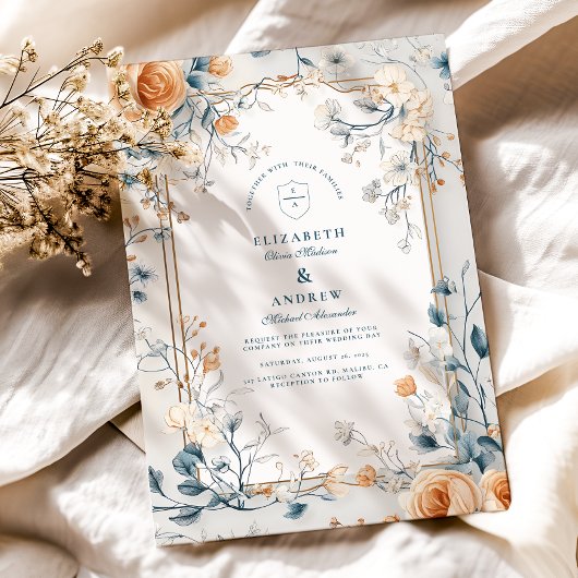 Whimsical Bloemen Fern Wedding Kaart