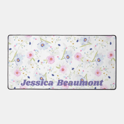 Whimsical Bloemen gepersonaliseerd Bureaumat (Voorkant)
