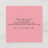 Whimsical Bloemen Handgemaakt door Craftsman Vierkante Visitekaartje (Achterkant)