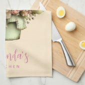 Whimsical Bloemen in een Pot Cute Theedoek (Quarter Fold)