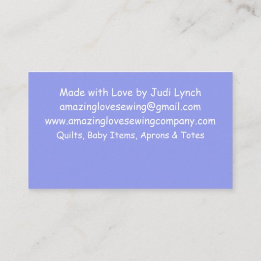 Whimsical Bloemen Naaimachine2 Visitekaartje (Achterkant)