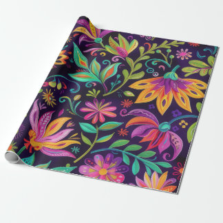 Whimsical Bloemen ontwerp Cadeaupapier